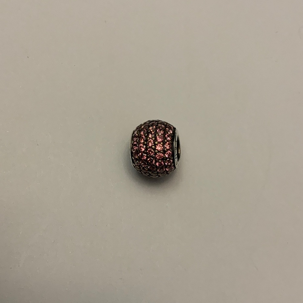 Pandora Pink Charm pave 925 Sterling silver ALE.